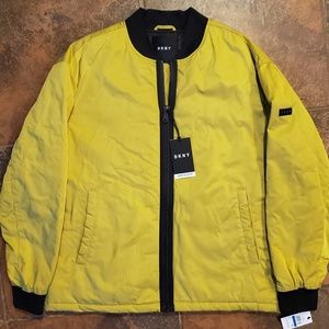 Sold - DKNY Gold Satin jacket, men's size XL NWT